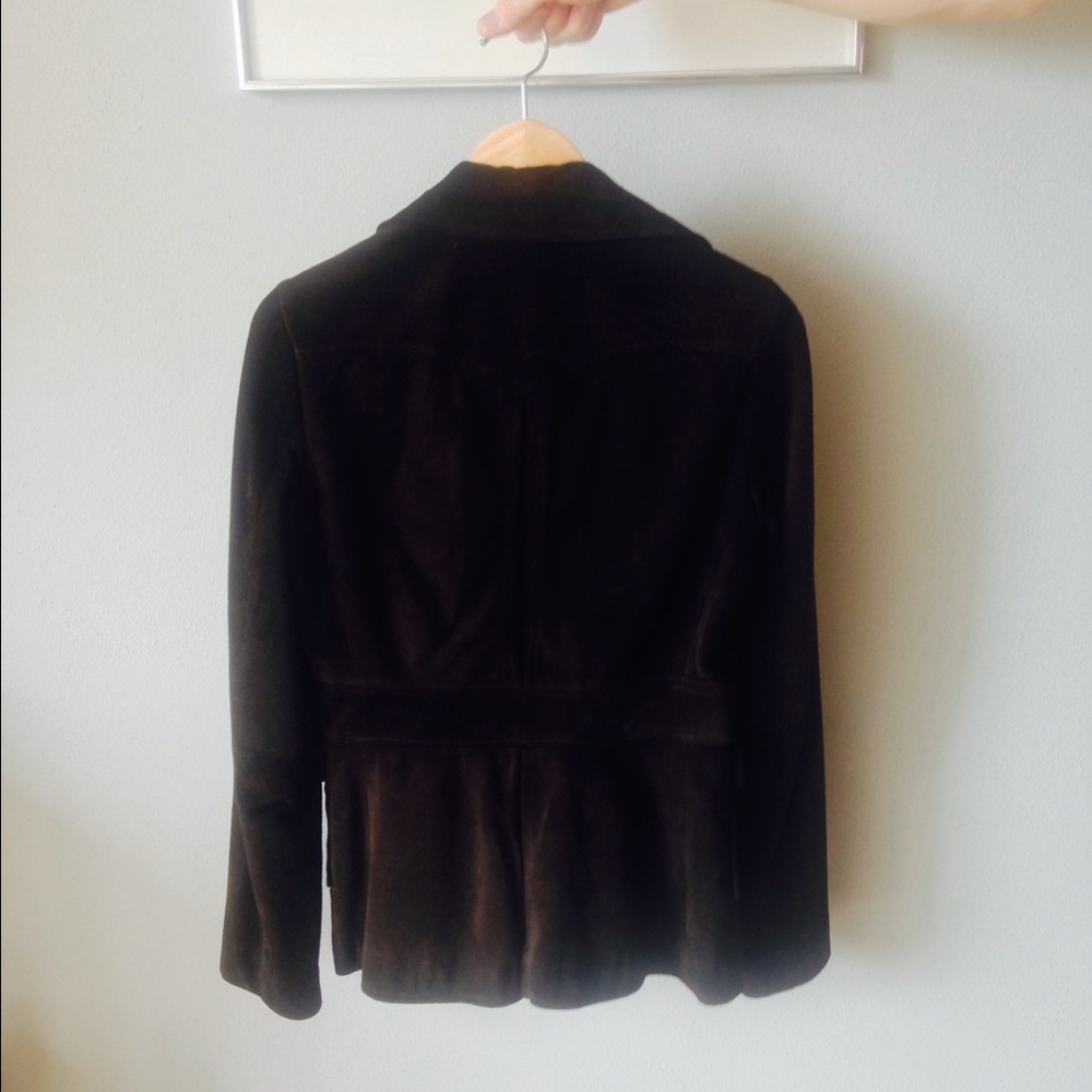 Banana Republic Chocolate Brown Suede Blazer Jacket - Picture 5 of 5